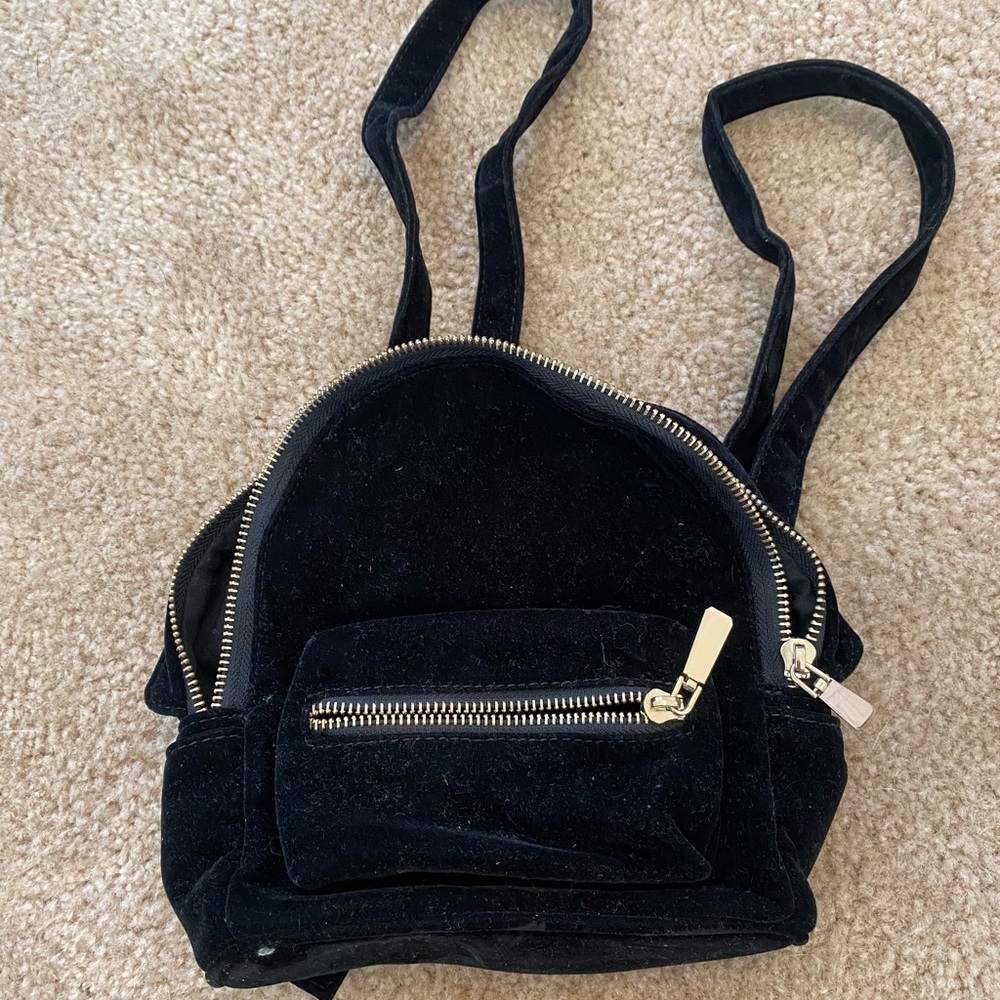 Black Velvet Forever 21 Mini Backpack